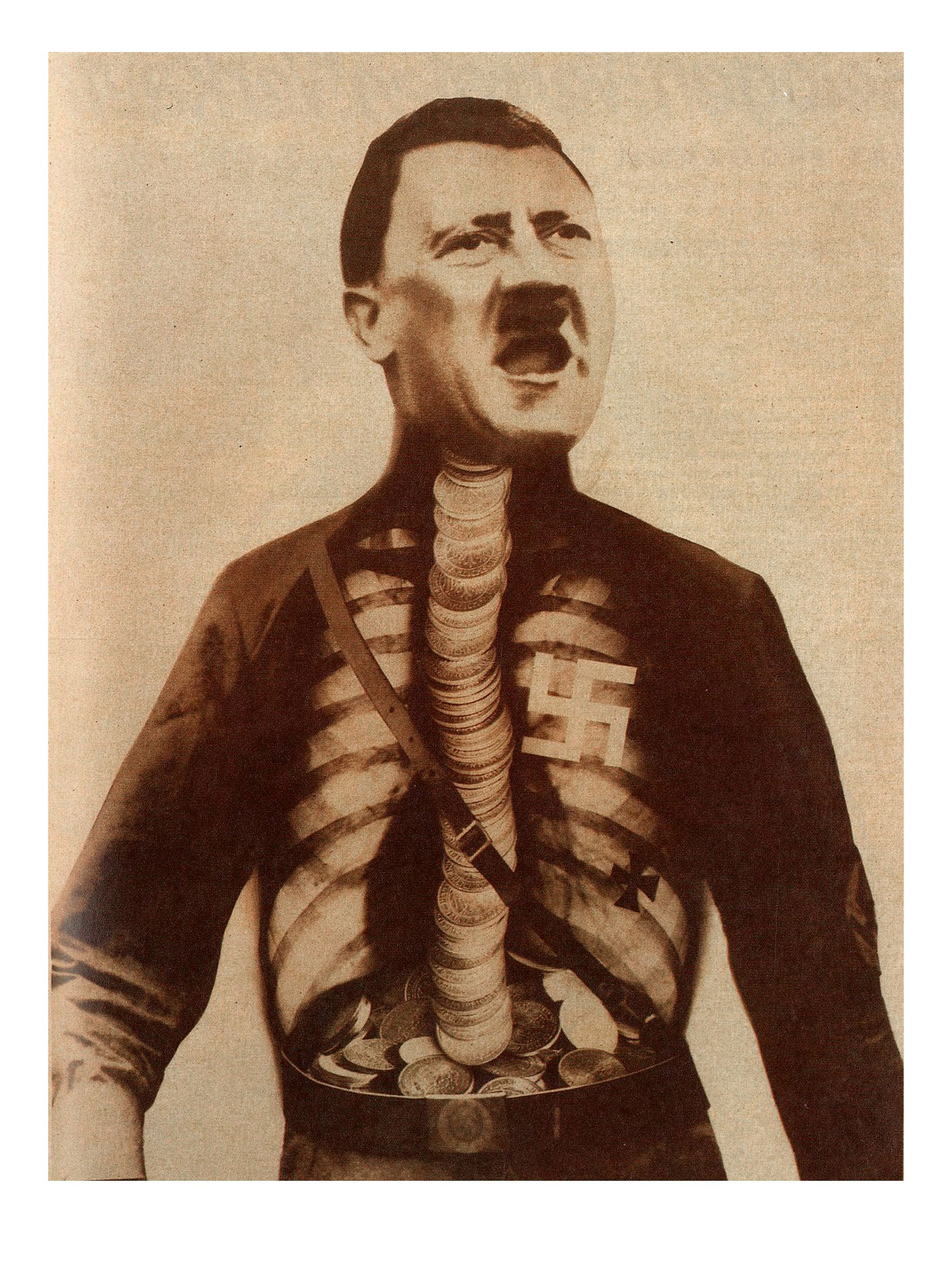 Adolf, the Superman, Swallows Gold and Spouts Tin, 1932 by John Heartfield